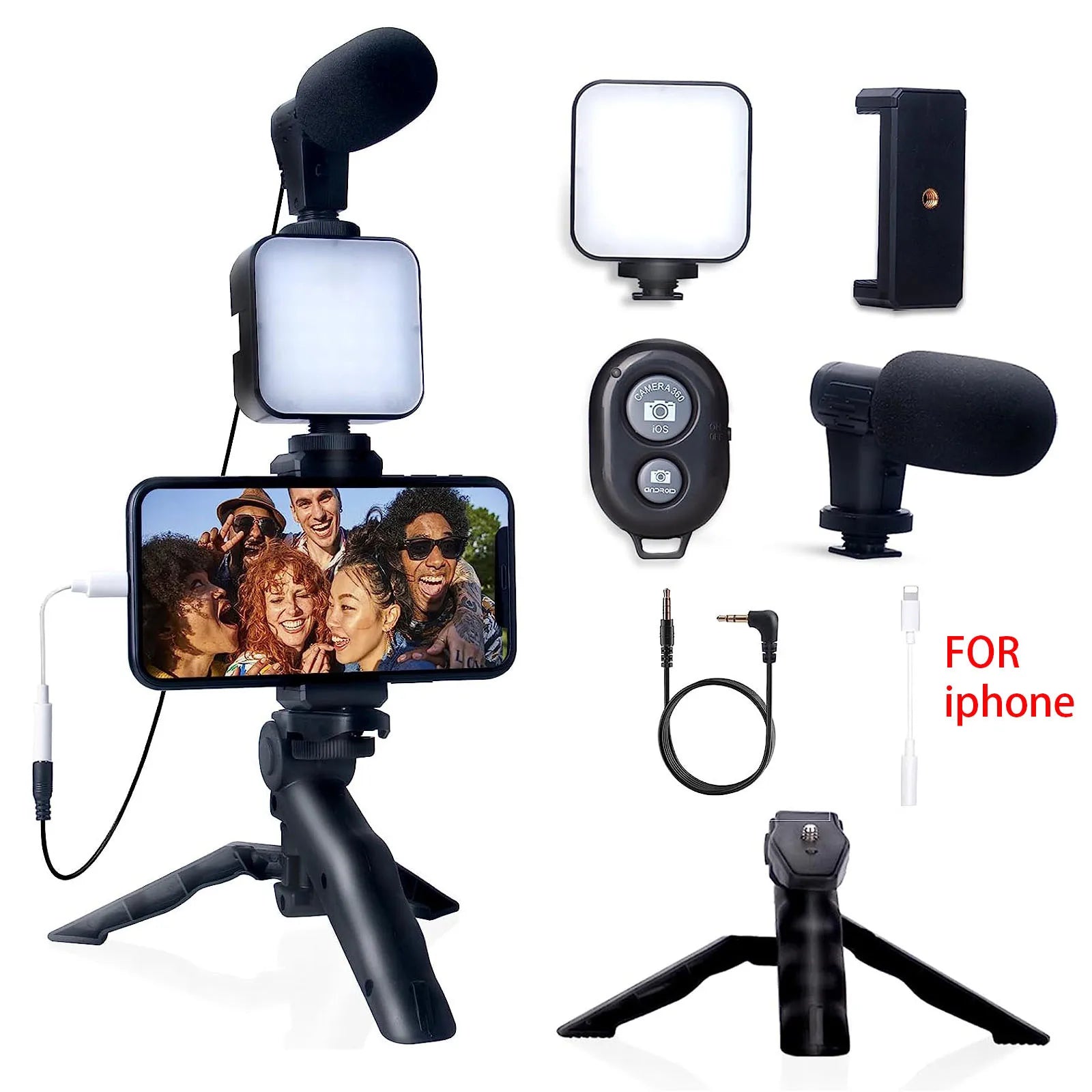 Kit de Vlogging para Smartphone con Trípode y Micrófono - iPhone y Android