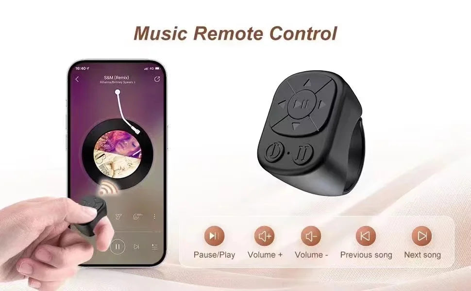Anillo Control Remoto Bluetooth para TikTok - Compatible iPhone y Android