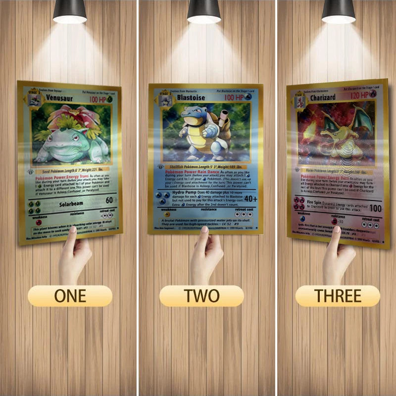 Póster 3D Lenticular Pokémon - Charizard, Blastoise, Venusaur | Efecto Flip
