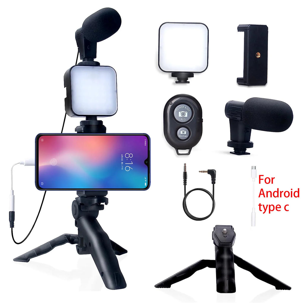 Kit de Vlogging para Smartphone con Trípode y Micrófono - iPhone y Android
