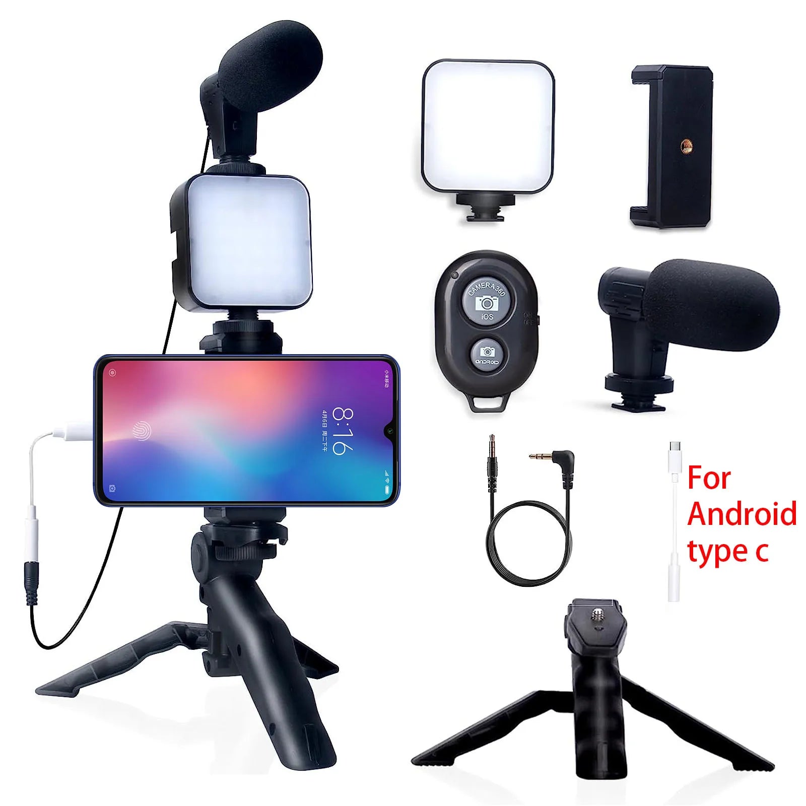 Kit de Vlogging para Smartphone con Trípode y Micrófono - iPhone y Android