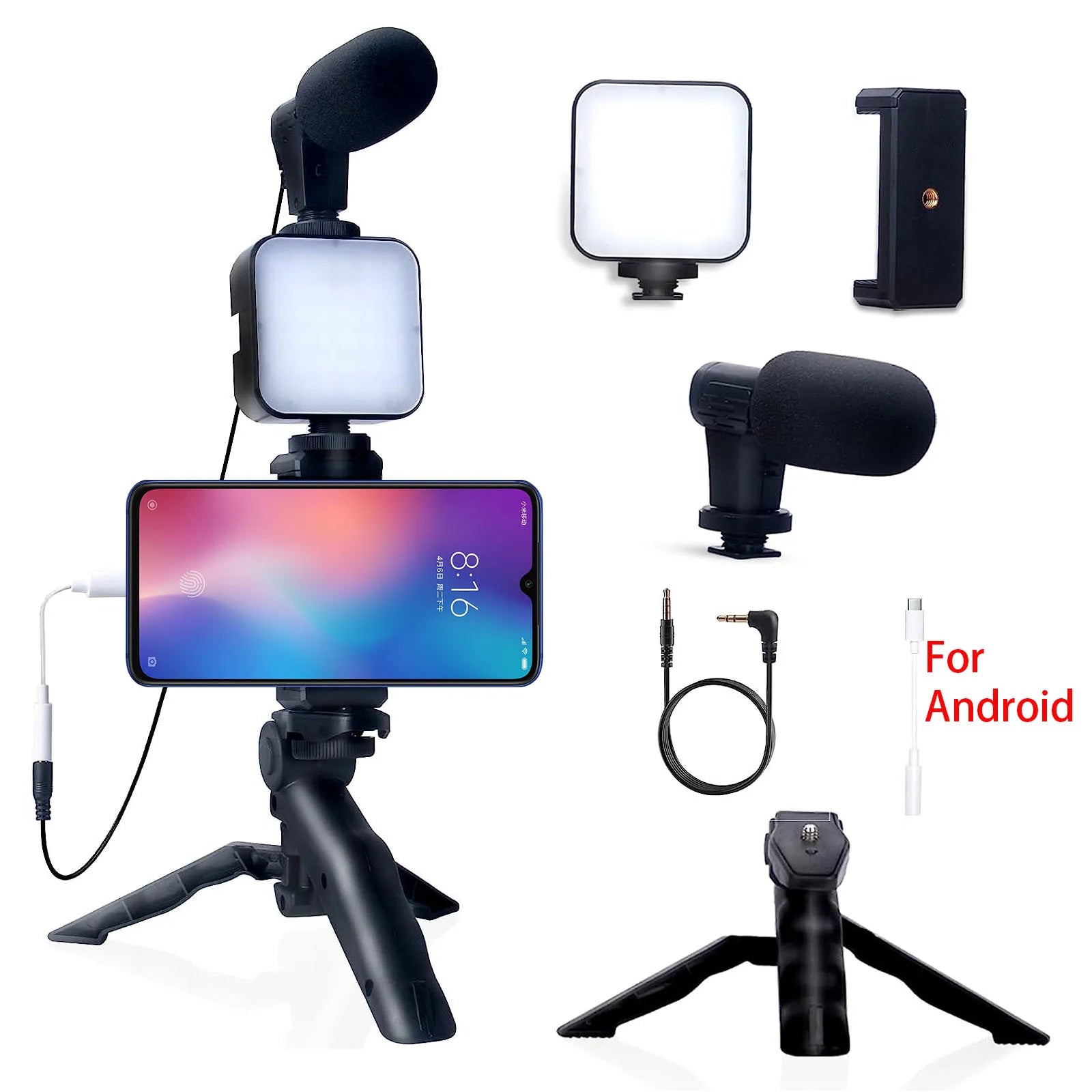 Kit de Vlogging para Smartphone con Trípode y Micrófono - iPhone y Android
