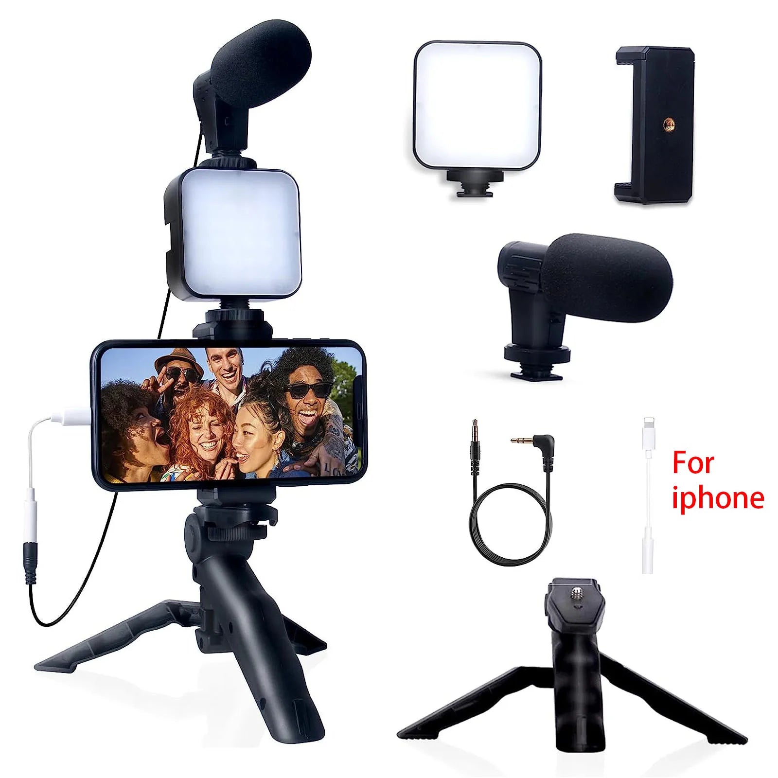 Kit de Vlogging para Smartphone con Trípode y Micrófono - iPhone y Android
