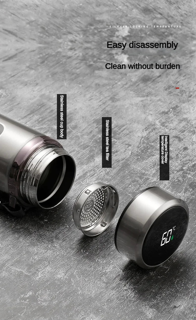 Termo Acero Inoxidable 500ml-1L con Pantalla LED Temperatura