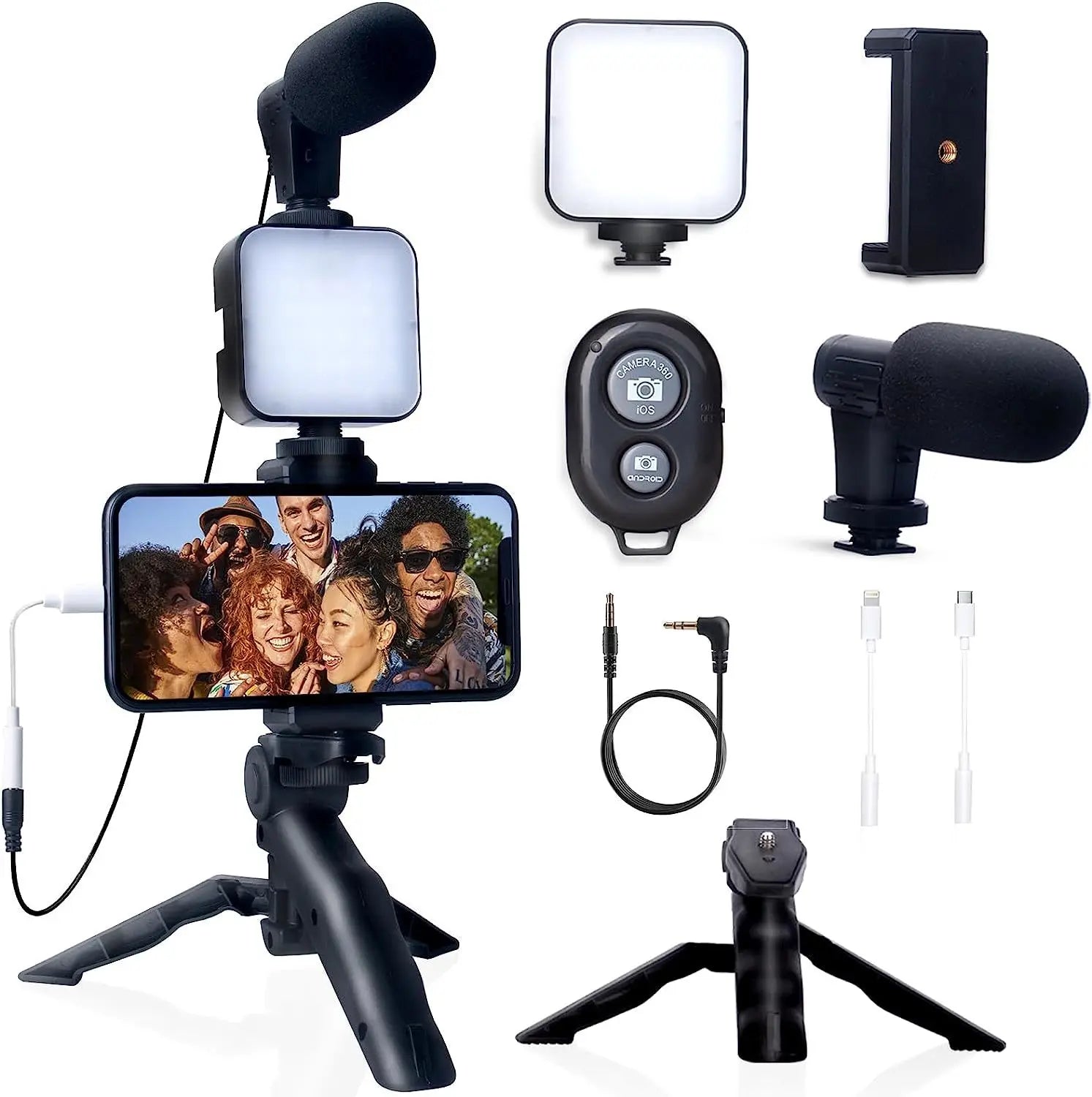 Kit de Vlogging para Smartphone con Trípode y Micrófono - iPhone y Android