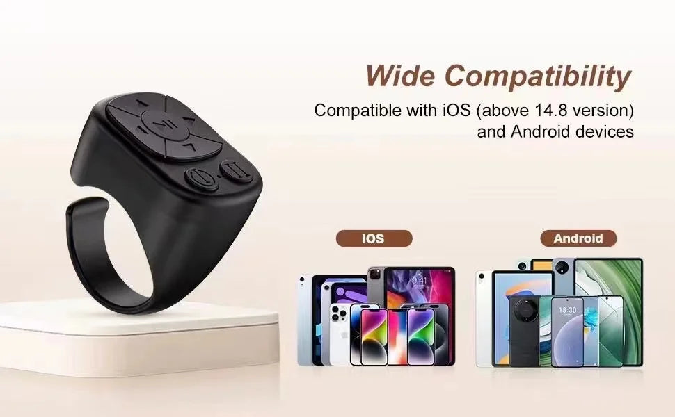 Anillo Control Remoto Bluetooth para TikTok - Compatible iPhone y Android